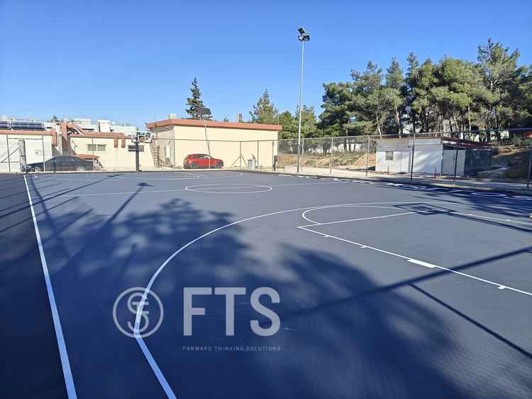 Κατασκευή γηπέδου BASKET BALL από την FTS HELLAS σε ιδιωτικό αθλητικό χώρο στην Αγία Παρασκευή Αττικής